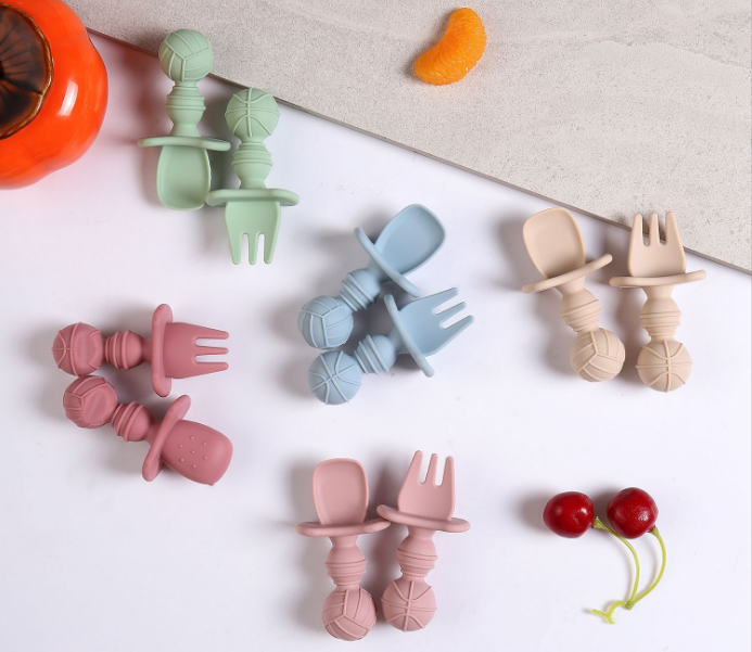 Baby Kids Child Food Training Fork and Spoon Set